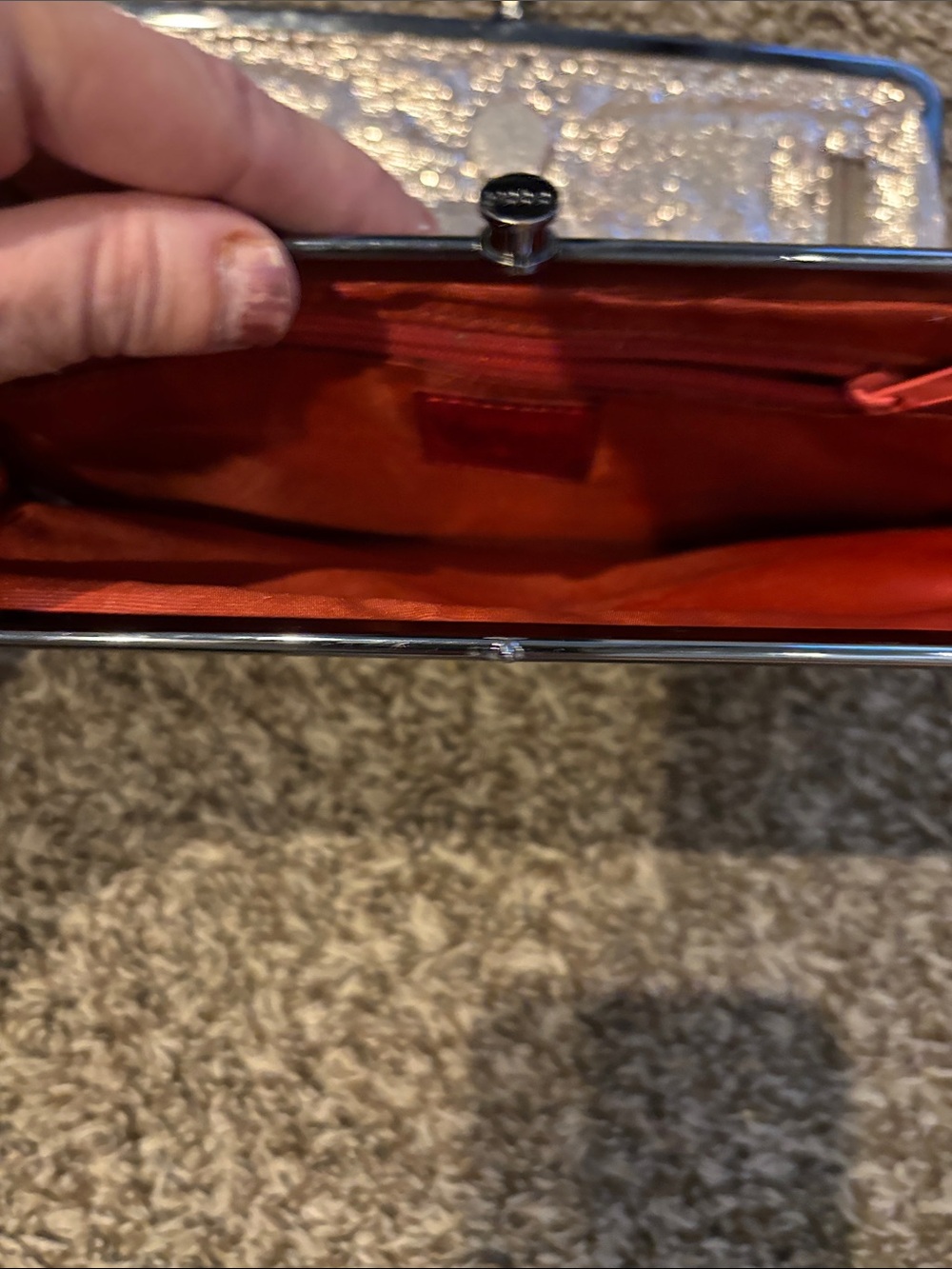 HOBO Metallic Silver Frame Clutch - Picture 6 of 8